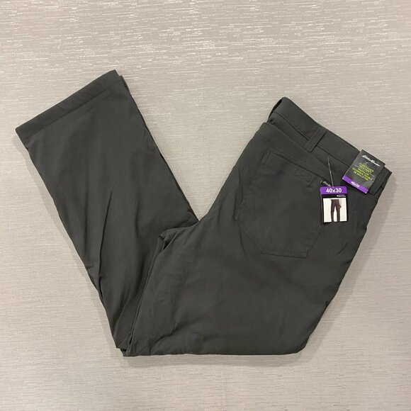 Eddie Bauer Fleece Lined Tech Pants Mens 40 x 30 Gray Water Repellent Insulated - Picture 1 of 16
